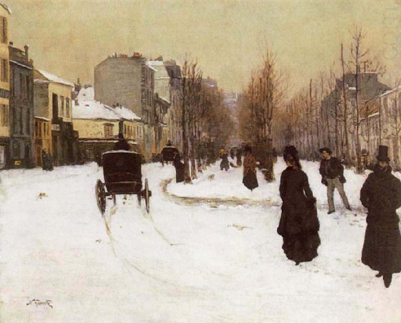 Norbert Goeneutte The Boulevard de Clichy Under Snow china oil painting image